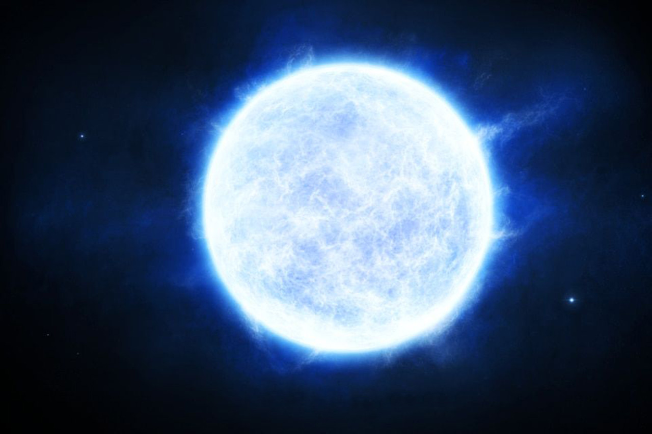 La brillante e grandissima azzurra stella