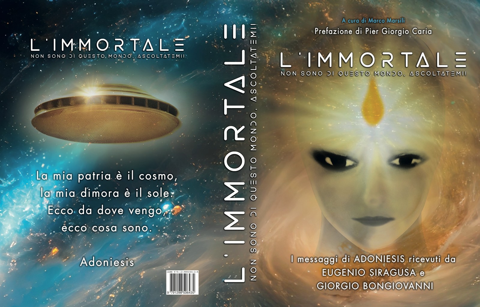 Copertina completa del libro L'Immortale di Marco Marsili: retro, dorso e fronte